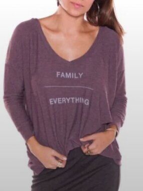 Good hYOUman Purple Family Over Everything Sweatshirt made in LA-MED